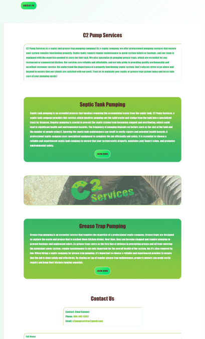 C2 Pump Services: Building a Website For A Septic Company
